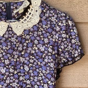Vintage DIY Ditsy Floral Asymmetrical Hem Dress